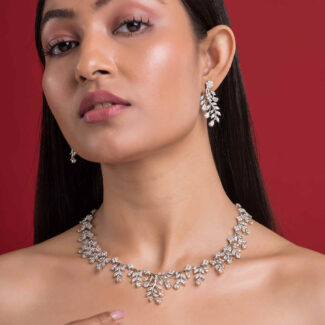 Collier-Set Weißgold 585 mit Diamanten – „Eleganz“