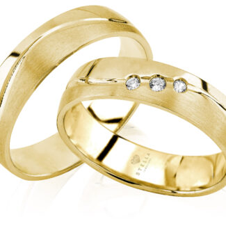 333er Gelbgold 1xPaar Trauringe Gelbgold 333  mit 3 x Zirkonia inkl. Gravur