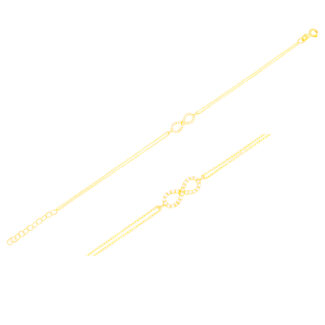 585er Gold Armband Infinity mit Zirkonia, zweireihige Ankerkette, 16–18,5 cm - 1.jpg